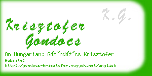 krisztofer gondocs business card